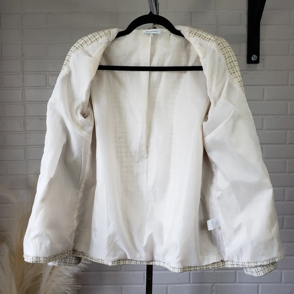 Cresent Cream and Black Tweed Blazer size Small - Picture 8 of 9